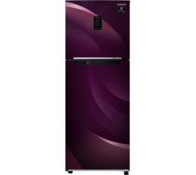 Samsung 314 L Frost Free Double Door 2 Star 2020 Refrigerator with Curd Maestro Rythmic Twirl Red, RT34T46324R/HL image