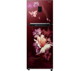SAMSUNG 314 L Frost Free Double Door 2 Star Refrigerator Midnight Blossom Red, RT34B4612RZ/HL image