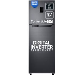 SAMSUNG 322 L Frost Free Double Door 2 Star Convertible Refrigerator with Digital Inverter Luxe Black, RT37C4512BX/HL image
