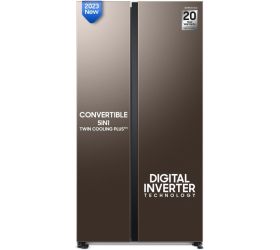 SAMSUNG 644 L Frost Free Side by Side 3 Star Refrigerator Luxe Brown, RS76CG8133DXHL image