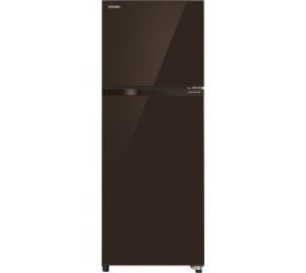 Toshiba 325 L Frost Free Double Door Top Mount 2 Star 2020 Refrigerator Brown Glass, GR-AG36IN XB image