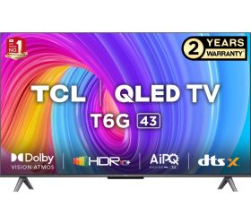 TCL 43T6G 108 cm 43 inch QLED Ultra HD 4K Smart Google TV with Game Master 2.0 image