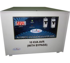 PULSTRON PTI-10095B 10 KVA 90V-290V Single Phase With Bypass Automatic Voltage Stabilizer for Mainline Light Grey image