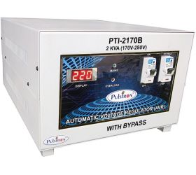 PULSTRON PTI-2170B 2 KVA 170V-280V Single Phase with Bypass Automatic Voltage Stabilizer for Mainline Grey image