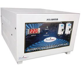 PULSTRON PTI-5095SB 95V-290V 5 KVA Single Phase With Bypass Automatic Mainline Voltage Stabilizer Light Grey image