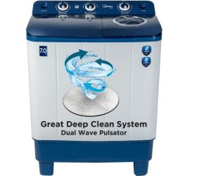 Midea MWMSA070PCH BW 7 kg Semi Automatic Top Load Washing Machine Blue, White image