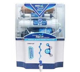 Grand Plus Plus 14 Stage RO+UV+UF & TDS Manager 12 L RO + UV + UF + TDS Water Purifier WHITE AND BLUE image