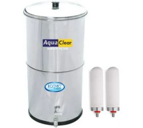 KONVIO Non Electric Stainless Steel Gravity filter purifier 17 L Gravity Based Water Purifier Silver image